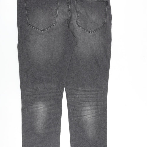 Everyday Mens Grey Cotton Straight Jeans Size 32 in L30 in Regular Zip