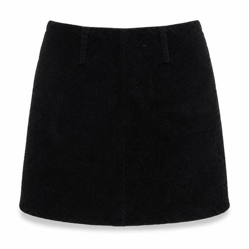 Denim & Co. Womens Black Cotton Mini Skirt Size 10 Zip