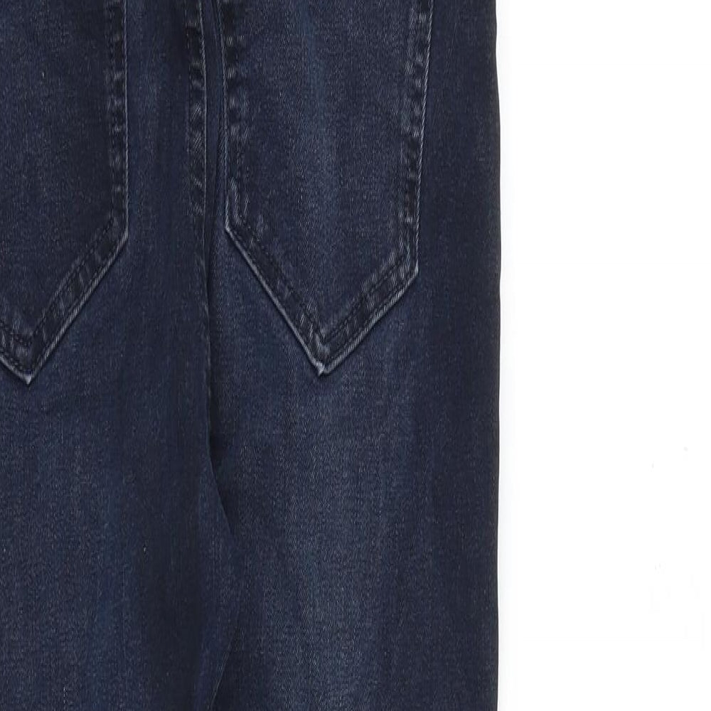 Marks and Spencer Womens Blue Cotton Skinny Jeans Size 8 L31 in Slim Zip