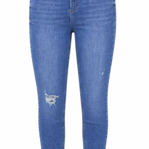 Dorothy Perkins Womens Blue Cotton Skinny Jeans Size 8 L27 in Slim Zip