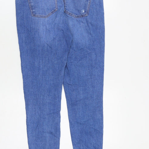 Dorothy Perkins Womens Blue Cotton Skinny Jeans Size 8 L27 in Slim Zip