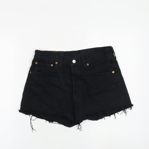 Levi's Womens Black 100% Cotton Cut-Off Shorts Size 32 in L3 in Regular Zip