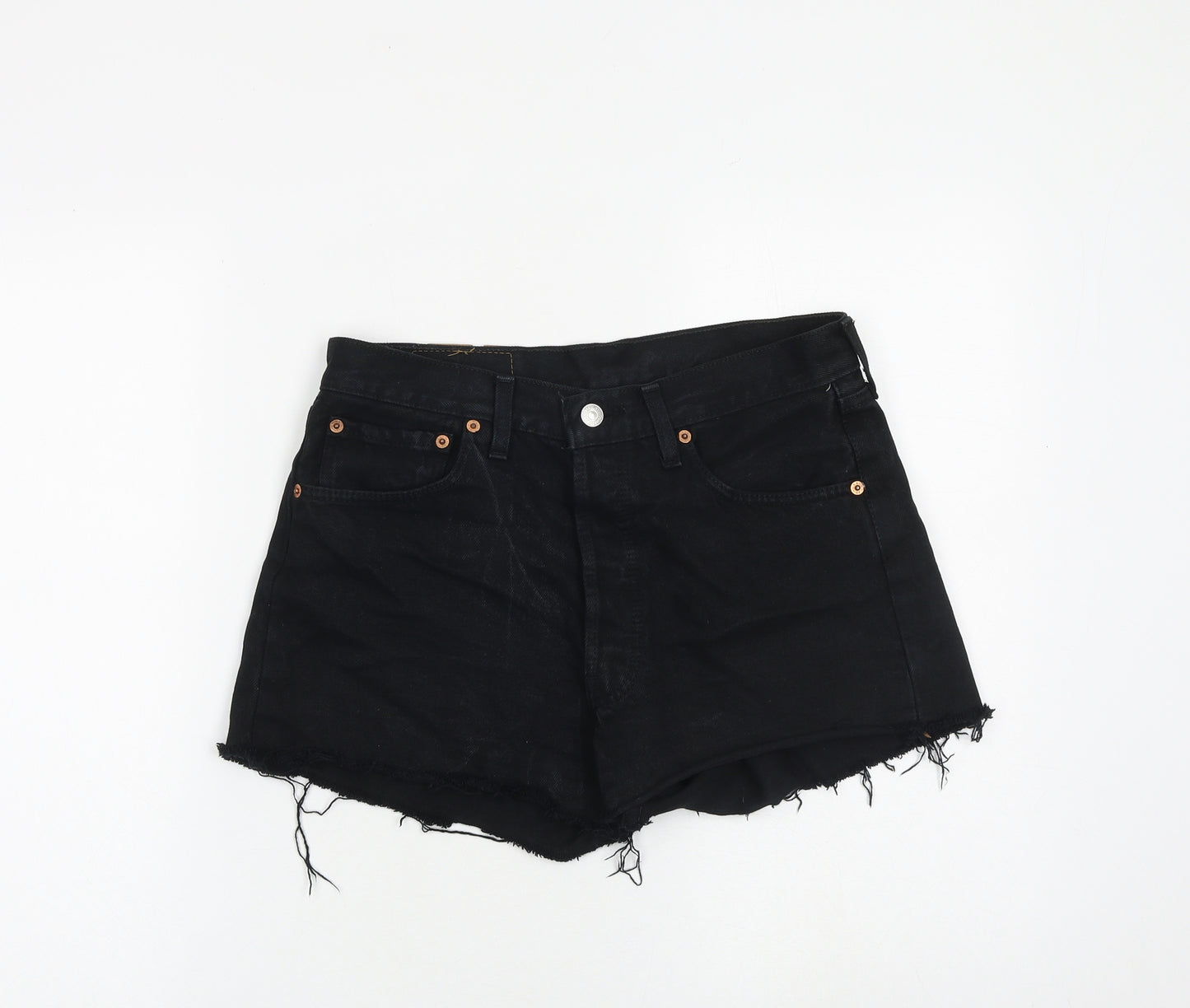 Levi's Womens Black 100% Cotton Cut-Off Shorts Size 32 in L3 in Regular Zip