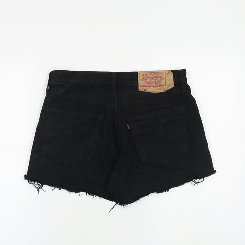 Levi's Womens Black 100% Cotton Cut-Off Shorts Size 32 in L3 in Regular Zip