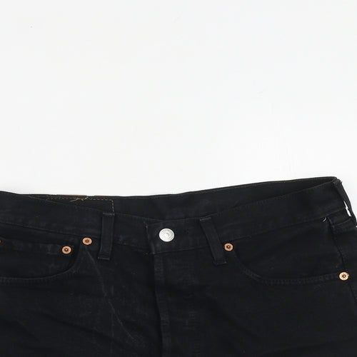 Levi's Womens Black 100% Cotton Cut-Off Shorts Size 32 in L3 in Regular Zip