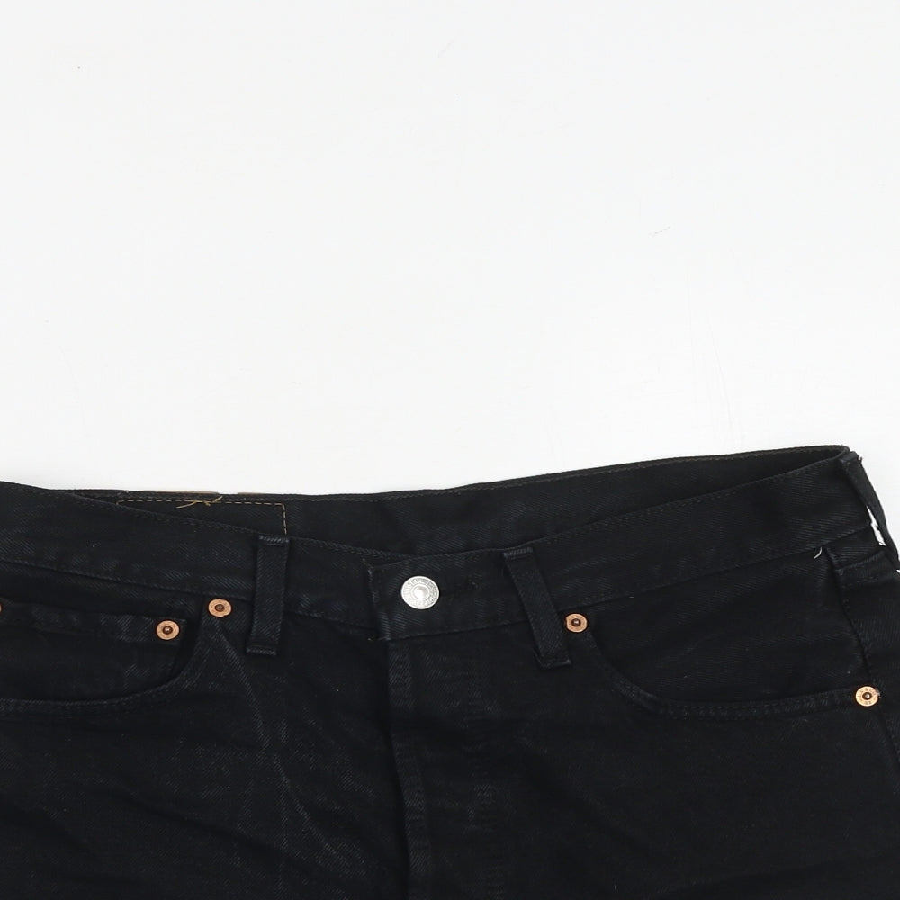 Levi's Womens Black 100% Cotton Cut-Off Shorts Size 32 in L3 in Regular Zip