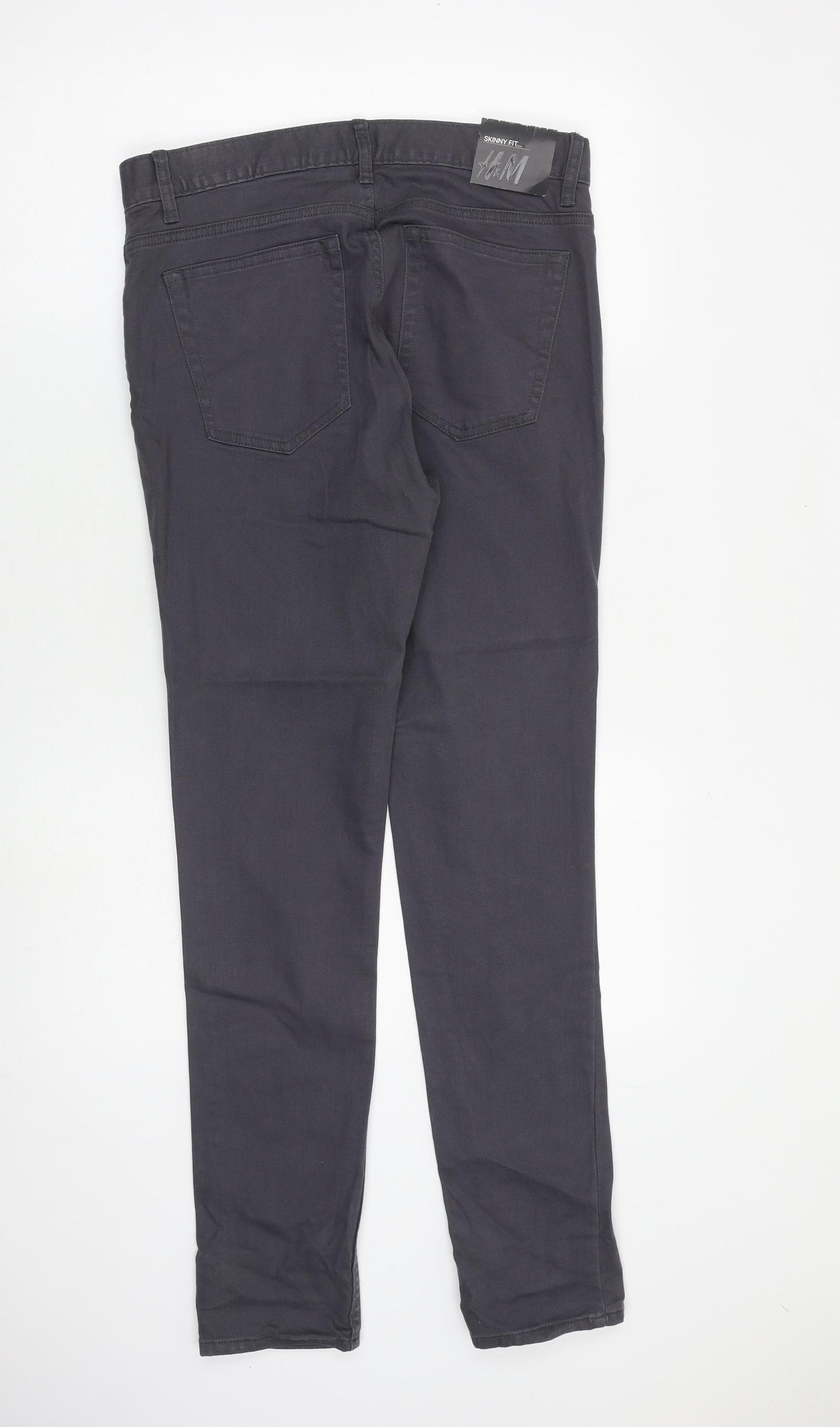 H&M Mens Grey Cotton Skinny Jeans Size 30 in L31 in Slim Zip
