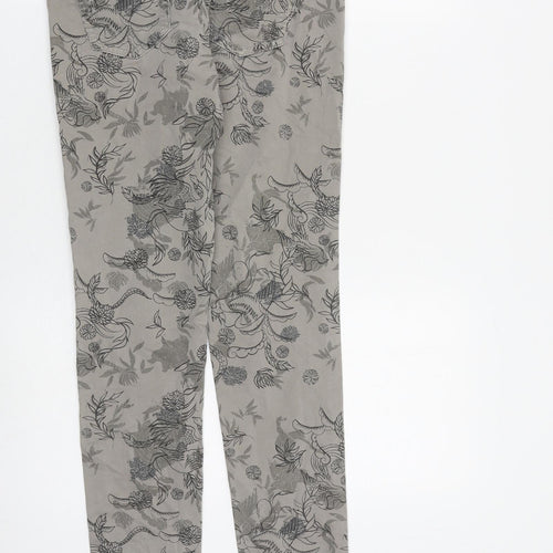 Pepe Jeans Womens Grey Floral Cotton Skinny Jeans Size 26 in L32 in Slim Zip