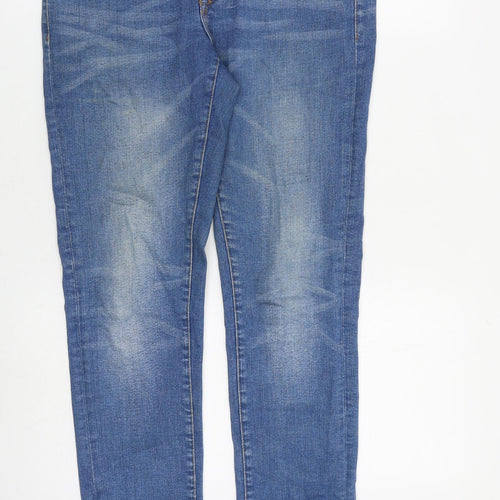 River Island Mens Blue Cotton Skinny Jeans Size 30 in L34 in Regular Zip