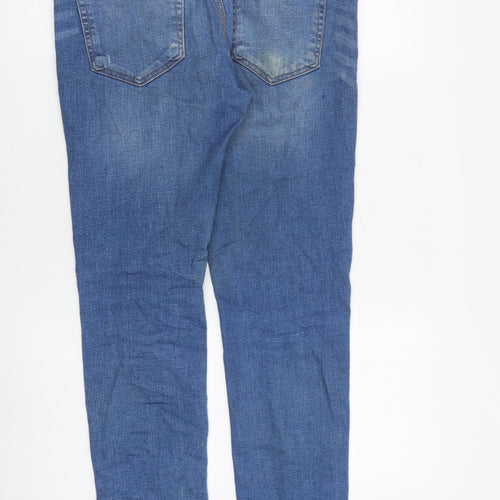 River Island Mens Blue Cotton Skinny Jeans Size 30 in L34 in Regular Zip