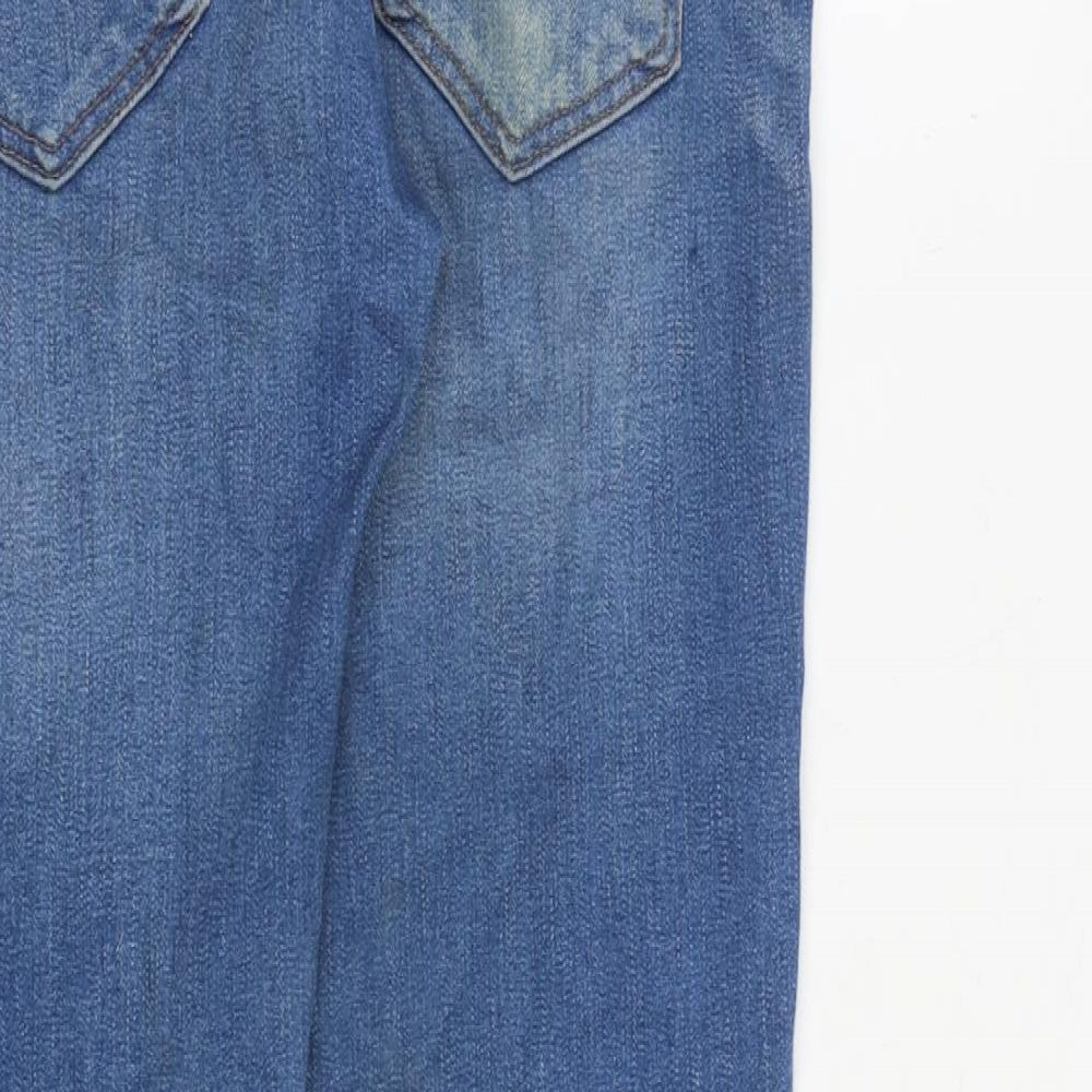 River Island Mens Blue Cotton Skinny Jeans Size 30 in L34 in Regular Zip