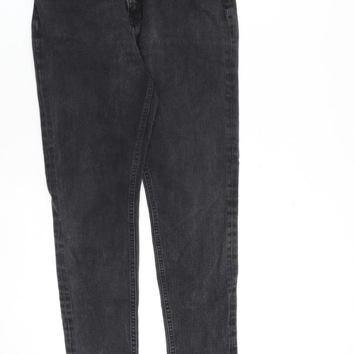 Marks and Spencer Womens Grey Cotton Skinny Jeans Size 12 L27 in Regular Zip