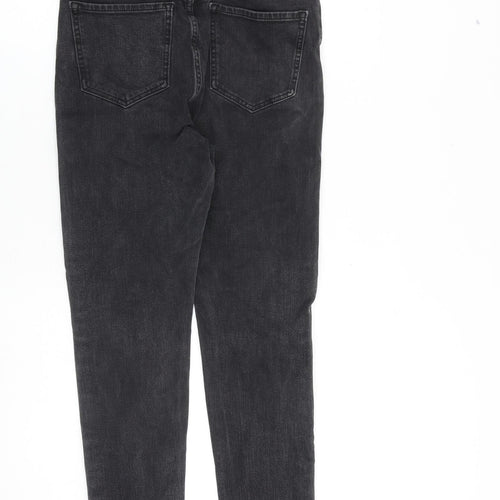 Marks and Spencer Womens Grey Cotton Skinny Jeans Size 12 L27 in Regular Zip