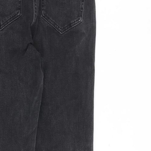 Marks and Spencer Womens Grey Cotton Skinny Jeans Size 12 L27 in Regular Zip
