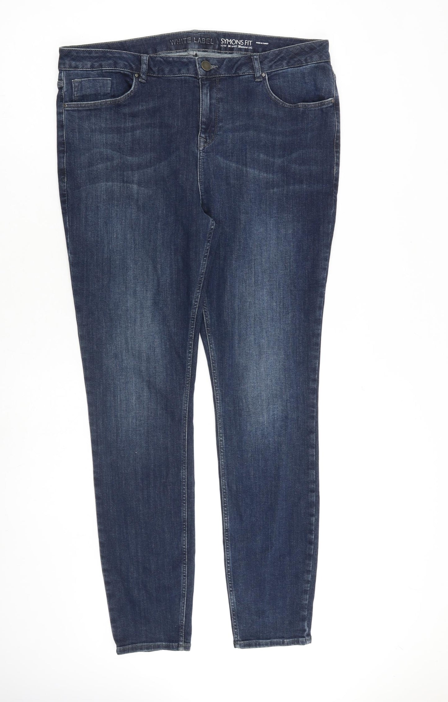 White Label Mens Blue Cotton Skinny Jeans Size 30 in L30 in Slim Zip