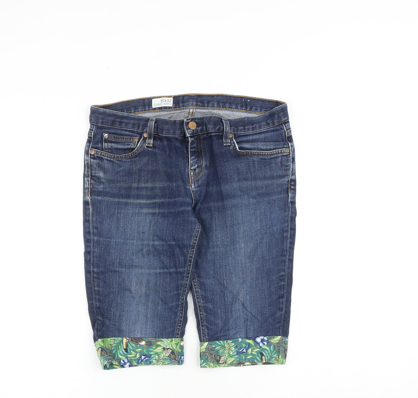 Gap Womens Blue Cotton Skimmer Shorts Size 30 in L12 in Regular Zip
