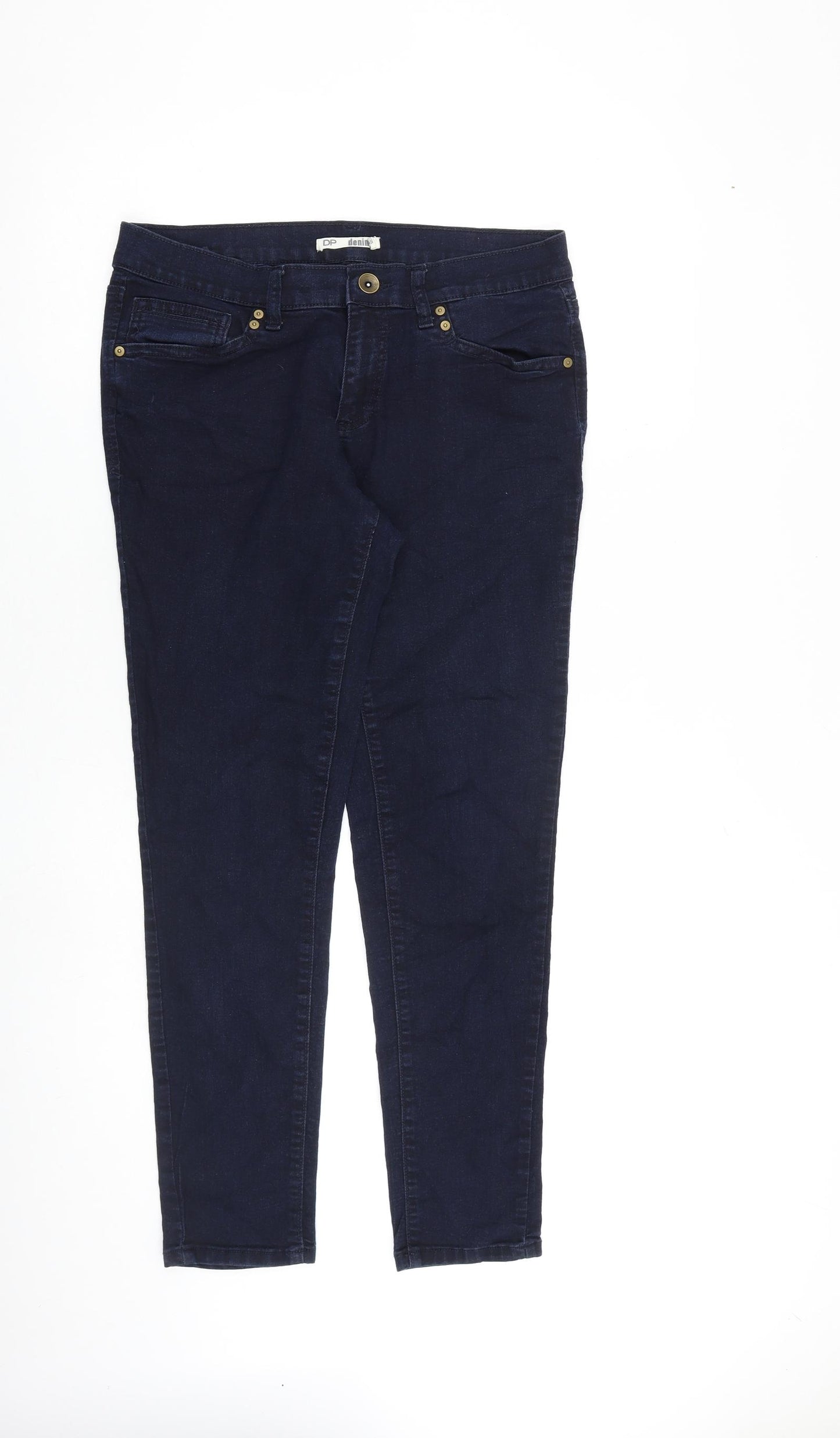 Dorothy Perkins Womens Blue Cotton Skinny Jeans Size 14 L28 in Slim Zip