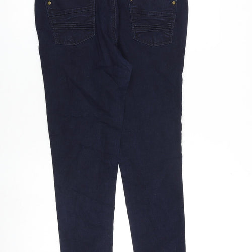 Dorothy Perkins Womens Blue Cotton Skinny Jeans Size 14 L28 in Slim Zip
