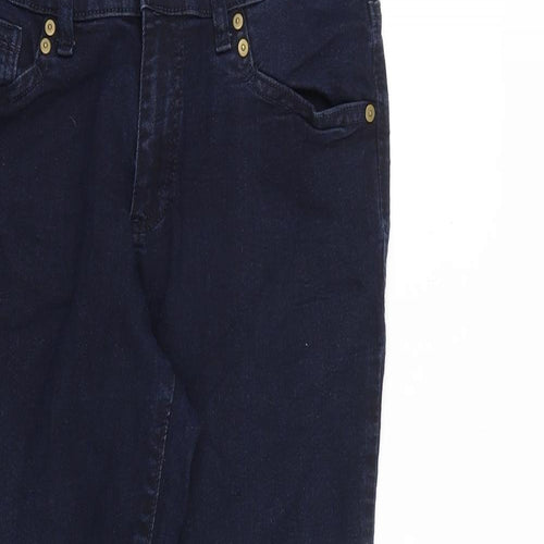 Dorothy Perkins Womens Blue Cotton Skinny Jeans Size 14 L28 in Slim Zip