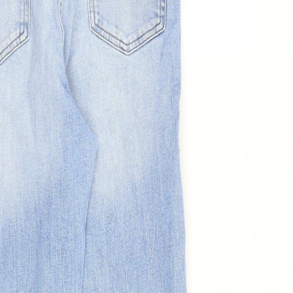 NEXT Womens Blue Cotton Straight Jeans Size 12 L27 in Regular Zip