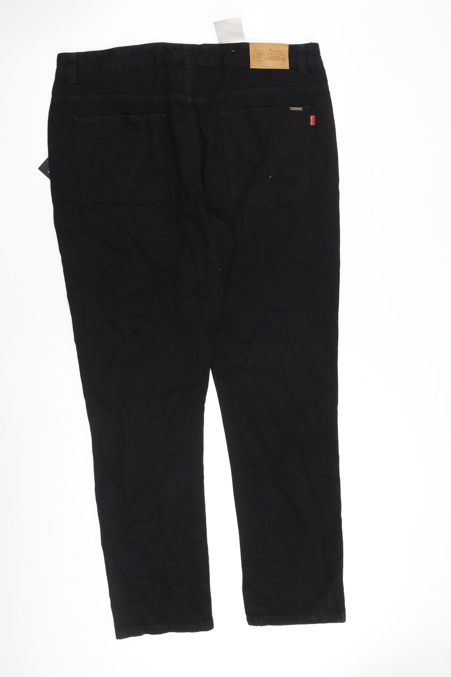 Pensy Mens Black Cotton Tapered Jeans Size 42 in L33 in Slim Zip