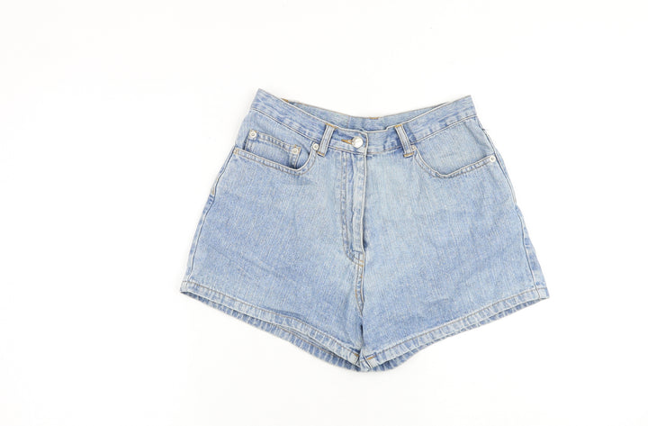 Labrada Womens Blue 100% Cotton Mom Shorts Size 10 L3 in Regular Zip