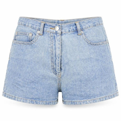 Labrada Womens Blue 100% Cotton Mom Shorts Size 10 L3 in Regular Zip