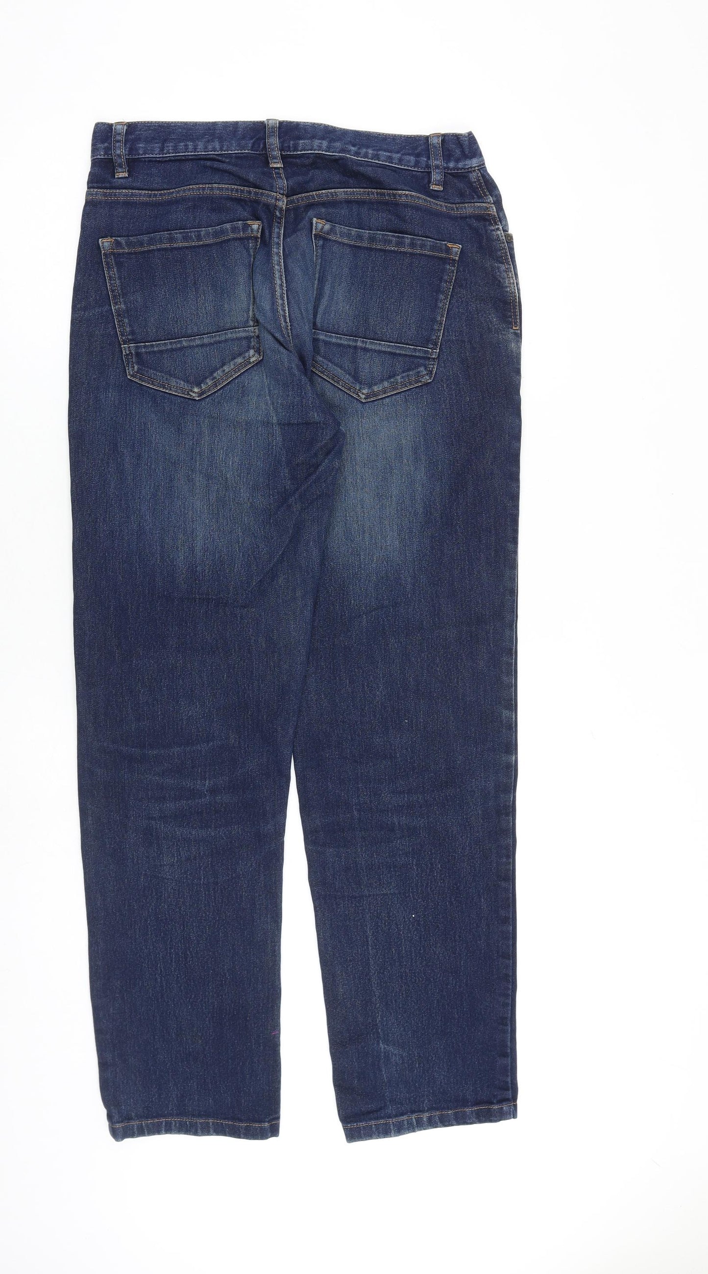 NEXT Mens Blue Cotton Straight Jeans Size 30 in L32 in Regular Zip
