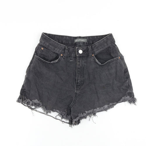 Denim & Co. Womens Grey 100% Cotton Cut-Off Shorts Size 10 L3 in Regular Zip