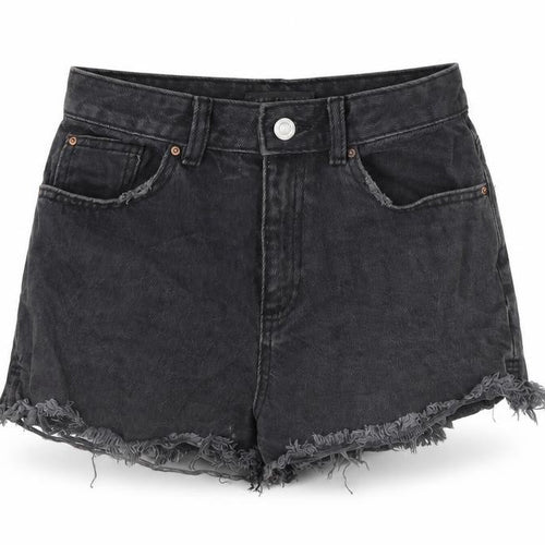 Denim & Co. Womens Grey 100% Cotton Cut-Off Shorts Size 10 L3 in Regular Zip