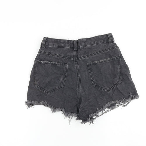 Denim & Co. Womens Grey 100% Cotton Cut-Off Shorts Size 10 L3 in Regular Zip