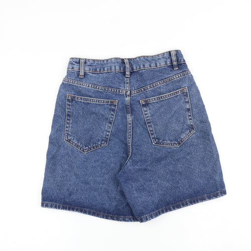 Denim & Co. Womens Blue 100% Cotton Boyfriend Shorts Size 8 L7 in Regular Zip