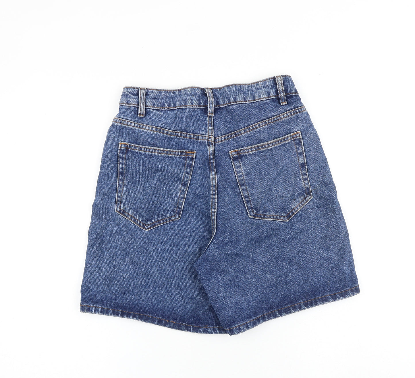 Denim & Co. Womens Blue 100% Cotton Boyfriend Shorts Size 8 L7 in Regular Zip