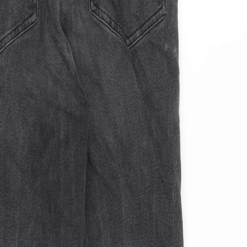 NEXT Womens Grey Cotton Straight Jeans Size 10 L26 in Slim Zip