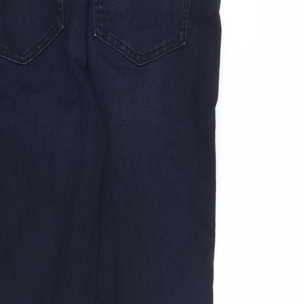 Marks and Spencer Womens Blue Cotton Tapered Jeans Size 34 in L29 in Regular Zip