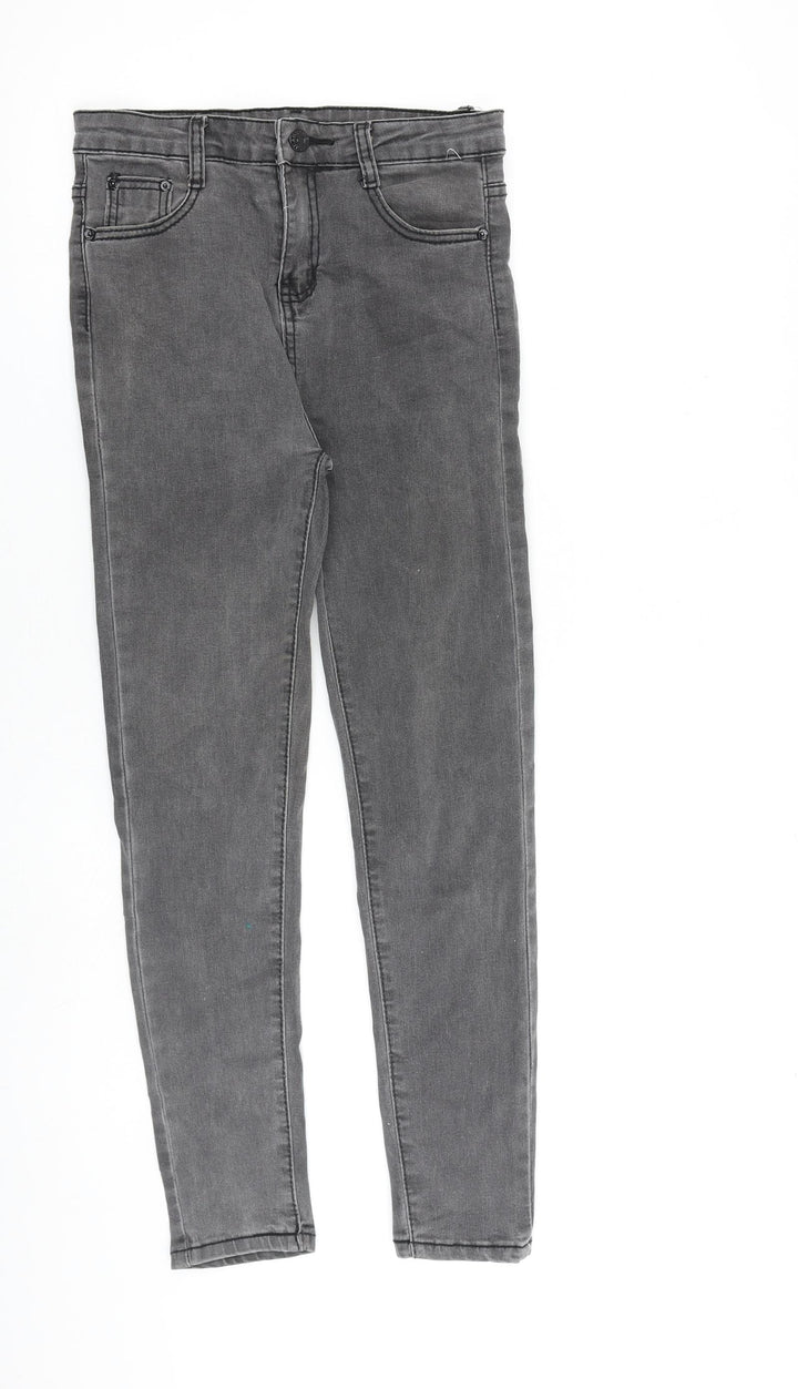 Jeans Wear Womens Grey Cotton Skinny Jeans Size 26 in L26 in Regular Zip