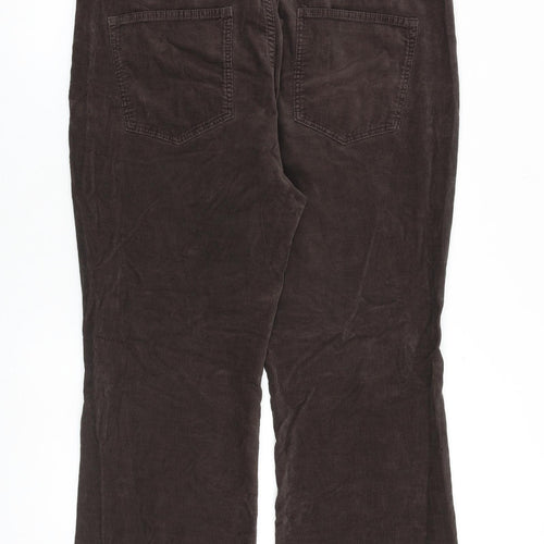 Marks and Spencer Womens Brown Cotton Trousers Size 20 L28 in Regular Zip