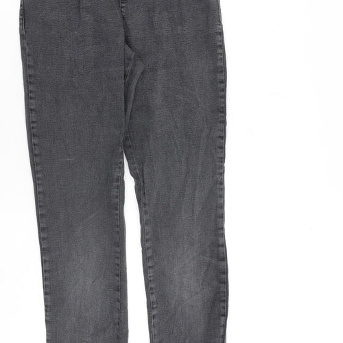 Denim & Co. Womens Grey Cotton Tapered Jeans Size 12 L29 in Regular