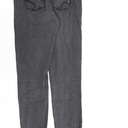Denim & Co. Womens Grey Cotton Tapered Jeans Size 12 L29 in Regular