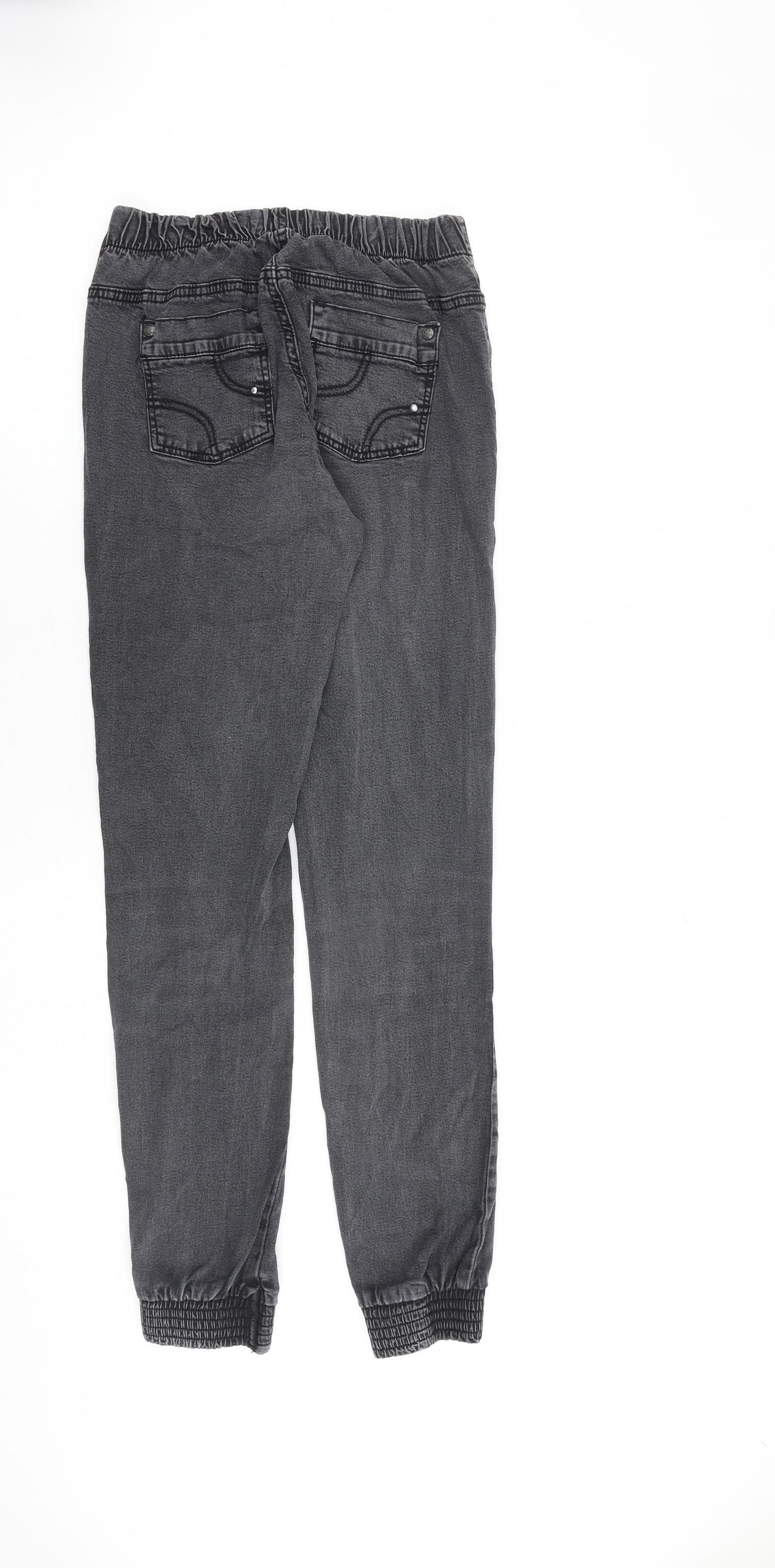Denim & Co. Womens Grey Cotton Tapered Jeans Size 12 L29 in Regular