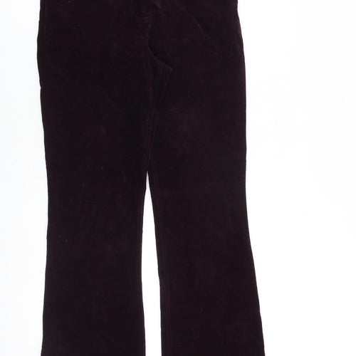 Monsoon Womens Purple Cotton Trousers Size 28 in L31 in Regular Zip