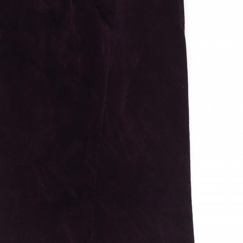 Monsoon Womens Purple Cotton Trousers Size 28 in L31 in Regular Zip