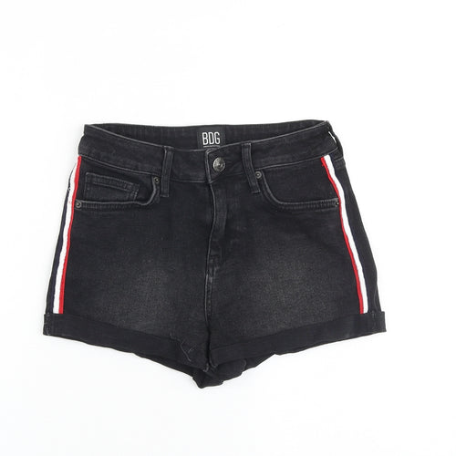 BDG Womens Black 100% Cotton Hot Pants Shorts Size 26 in Regular Zip