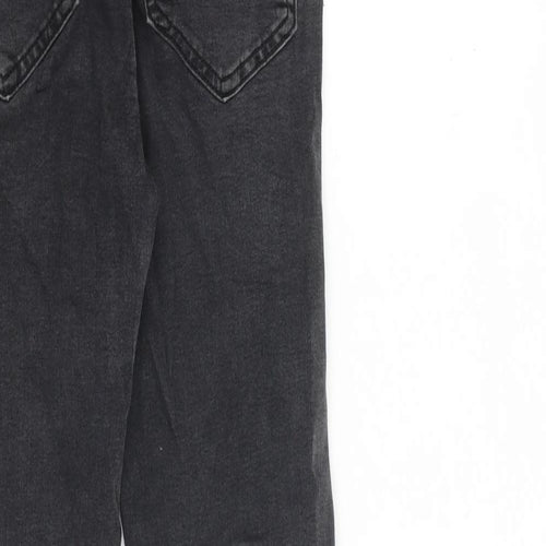 Pull&Bear Womens Grey Cotton Bootcut Jeans Size 6 L26 in Regular Zip - Raw Hem