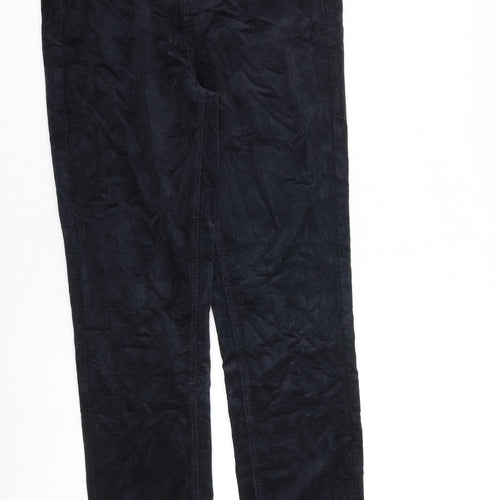 Marks and Spencer Womens Blue Cotton Straight Jeans Size 10 L31 in Regular Zip