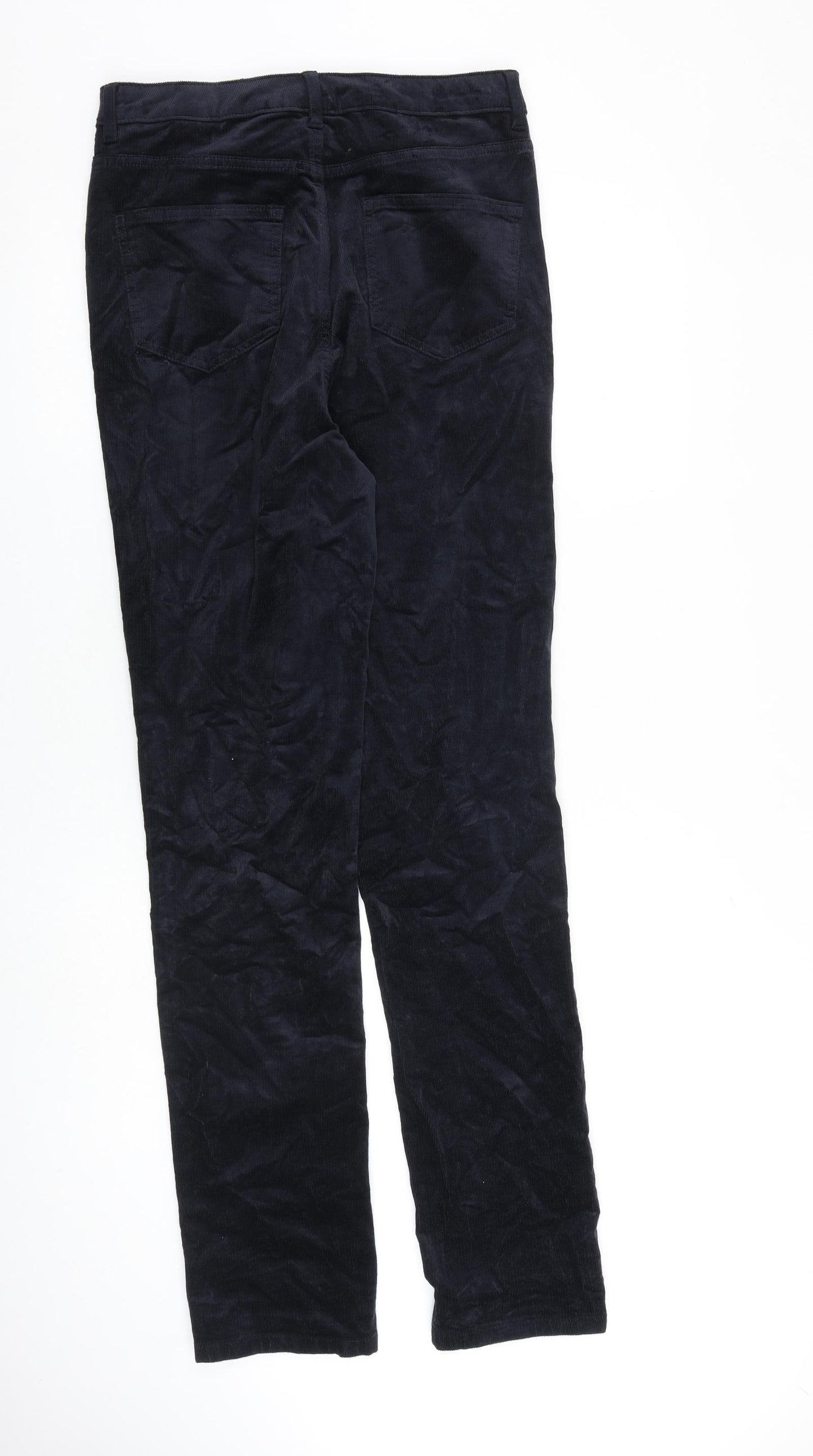 Marks and Spencer Womens Blue Cotton Straight Jeans Size 10 L31 in Regular Zip