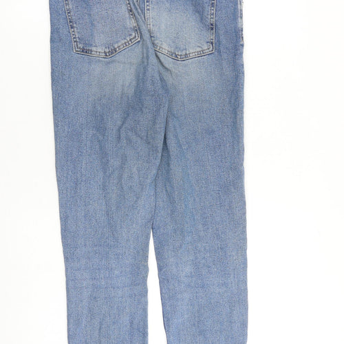 Warehouse Womens Blue Cotton Straight Jeans Size 10 L30 in Regular Zip
