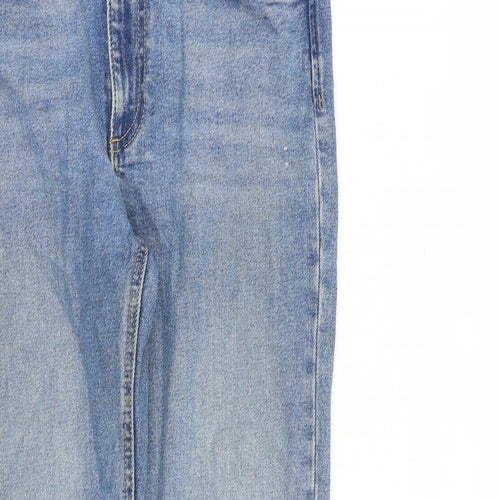 Warehouse Womens Blue Cotton Straight Jeans Size 10 L30 in Regular Zip