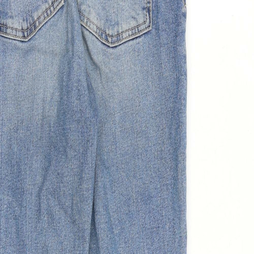 Warehouse Womens Blue Cotton Straight Jeans Size 10 L30 in Regular Zip