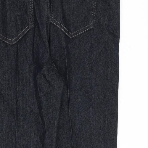 Marks and Spencer Womens Blue Cotton Tapered Jeans Size 16 L25 in Regular Zip
